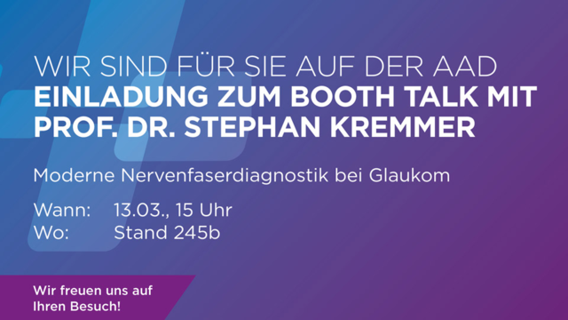 Topcon Booth Talk auf der AAD: Moderne Nervenfaserdiagnostik bei Glaukom