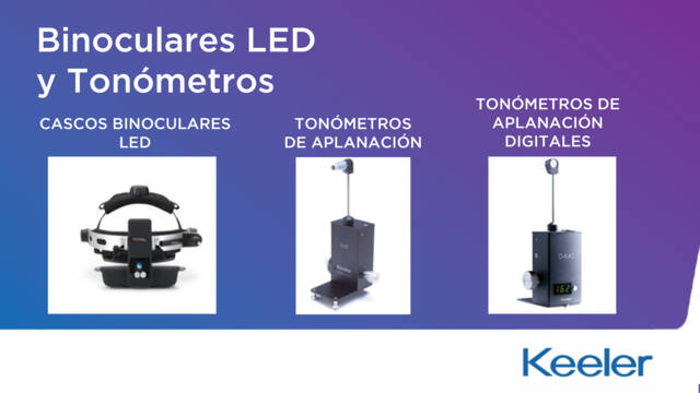 cascos binoculares y tonómetros de aplanación